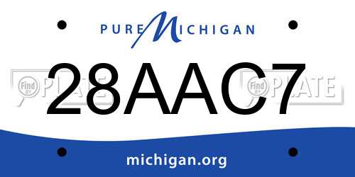 28AAC7 Michigan License Plate