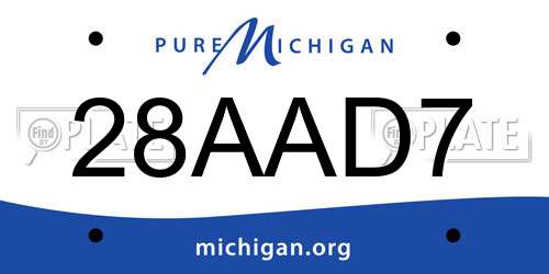 28AAD7 Michigan License Plate