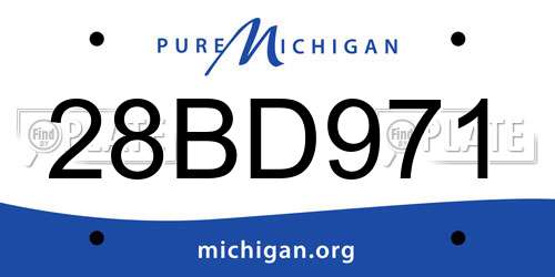 28BD971 Michigan License Plate