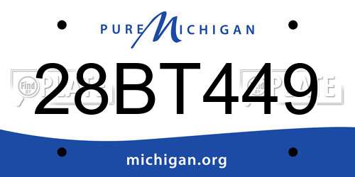 28BT449 Michigan License Plate