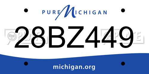 28BZ449 Michigan License Plate