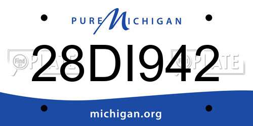 28DI942 Michigan License Plate