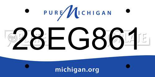 28EG861 Michigan License Plate
