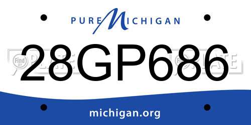 28GP686 Michigan License Plate
