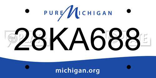 28KA688 Michigan License Plate