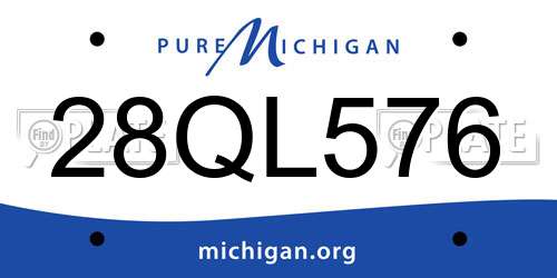 28QL576 Michigan License Plate