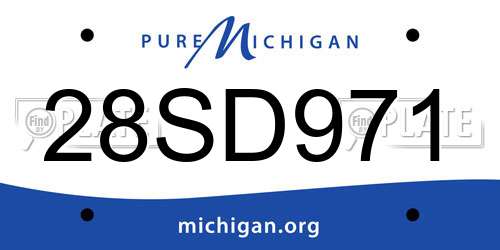 28SD971 Michigan License Plate