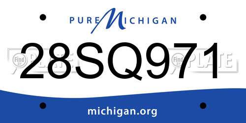 28SQ971 Michigan License Plate