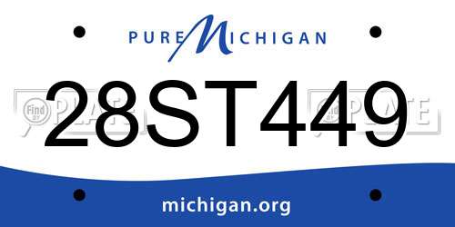 28ST449 Michigan License Plate