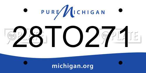28TO271 Michigan License Plate