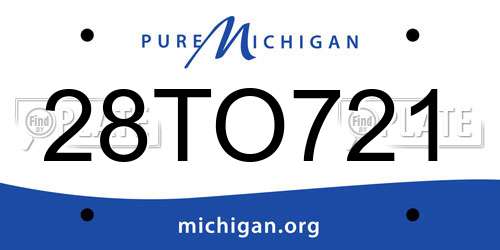 28TO721 Michigan License Plate