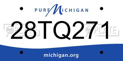 28TQ271 Michigan License Plate