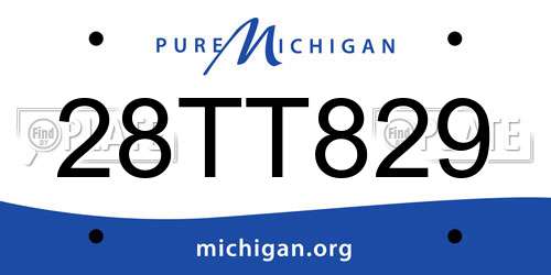 28TT829 Michigan License Plate