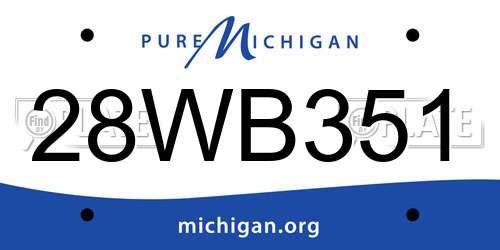 28WB351 Michigan License Plate