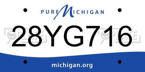 28YG716 Michigan License Plate