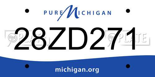 28ZD271 Michigan License Plate