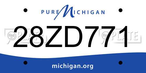 28ZD771 Michigan License Plate