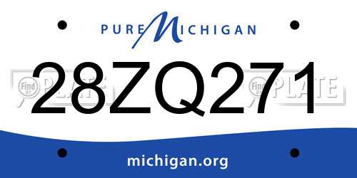 28ZQ271 Michigan License Plate