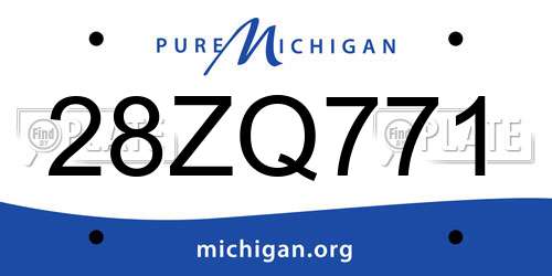28ZQ771 Michigan License Plate
