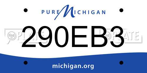 290EB3 Michigan License Plate