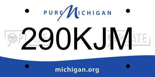 290KJM Michigan License Plate