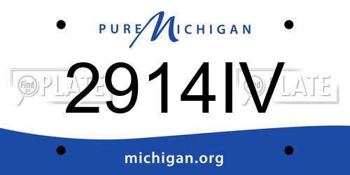 2914IV Michigan License Plate