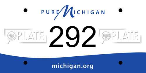 292 Michigan License Plate