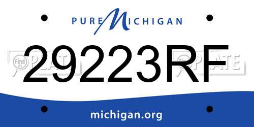 29223RF Michigan License Plate
