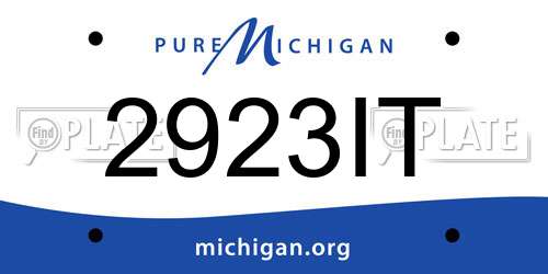 2923IT Michigan License Plate