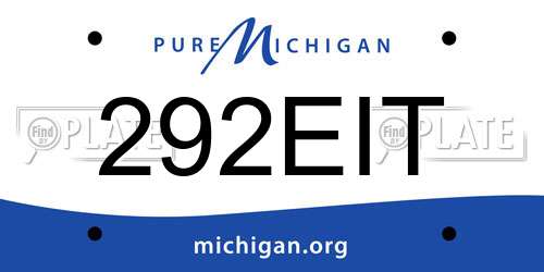 292EIT Michigan License Plate