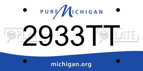 2933TT Michigan License Plate