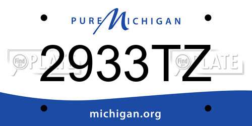 2933TZ Michigan License Plate
