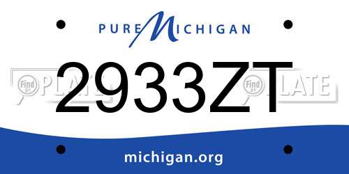 2933ZT Michigan License Plate
