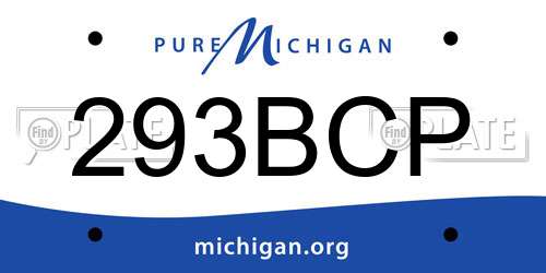 293BCP Michigan License Plate