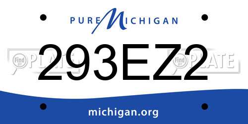 293EZ2 Michigan License Plate