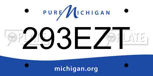 293EZT Michigan License Plate