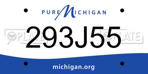 293J55 Michigan License Plate