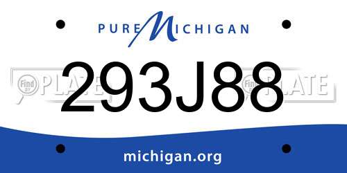 293J88 Michigan License Plate