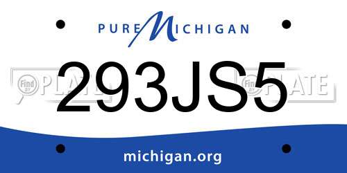 293JS5 Michigan License Plate