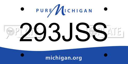 293JSS Michigan License Plate