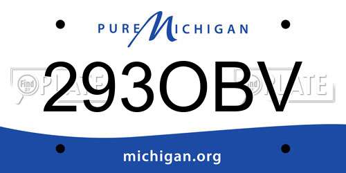 293OBV Michigan License Plate
