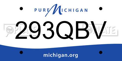 293QBV Michigan License Plate