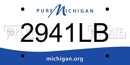 2941LB Michigan License Plate