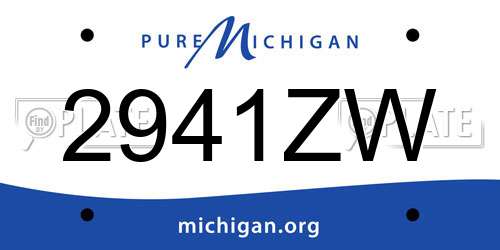 2941ZW Michigan License Plate