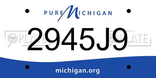 2945J9 Michigan License Plate