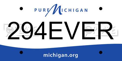 294EVER Michigan License Plate