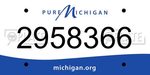 2958366 Michigan License Plate