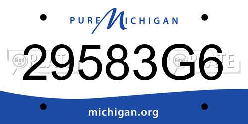 29583G6 Michigan License Plate