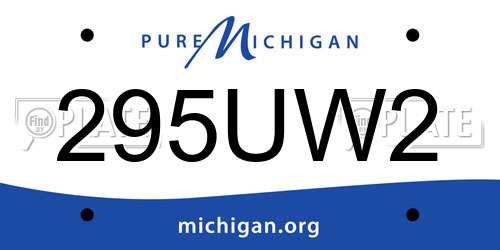 295UW2 Michigan License Plate