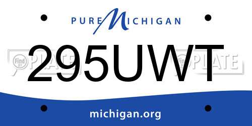 295UWT Michigan License Plate